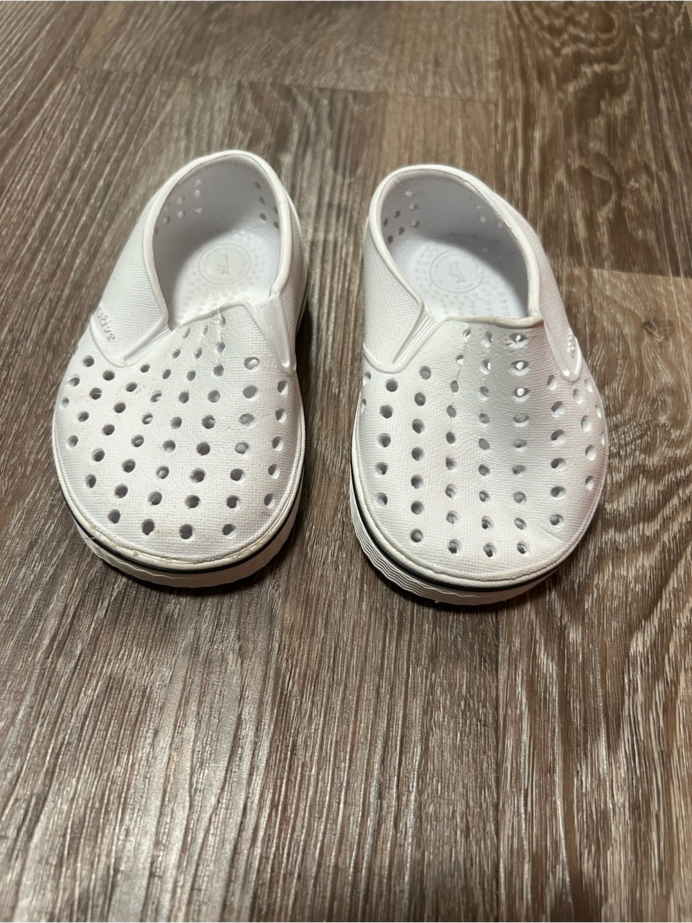 Kids Slip-On Perforated White Sneakers